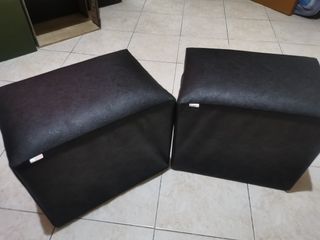 Uratex foam Rectangle black leather stools