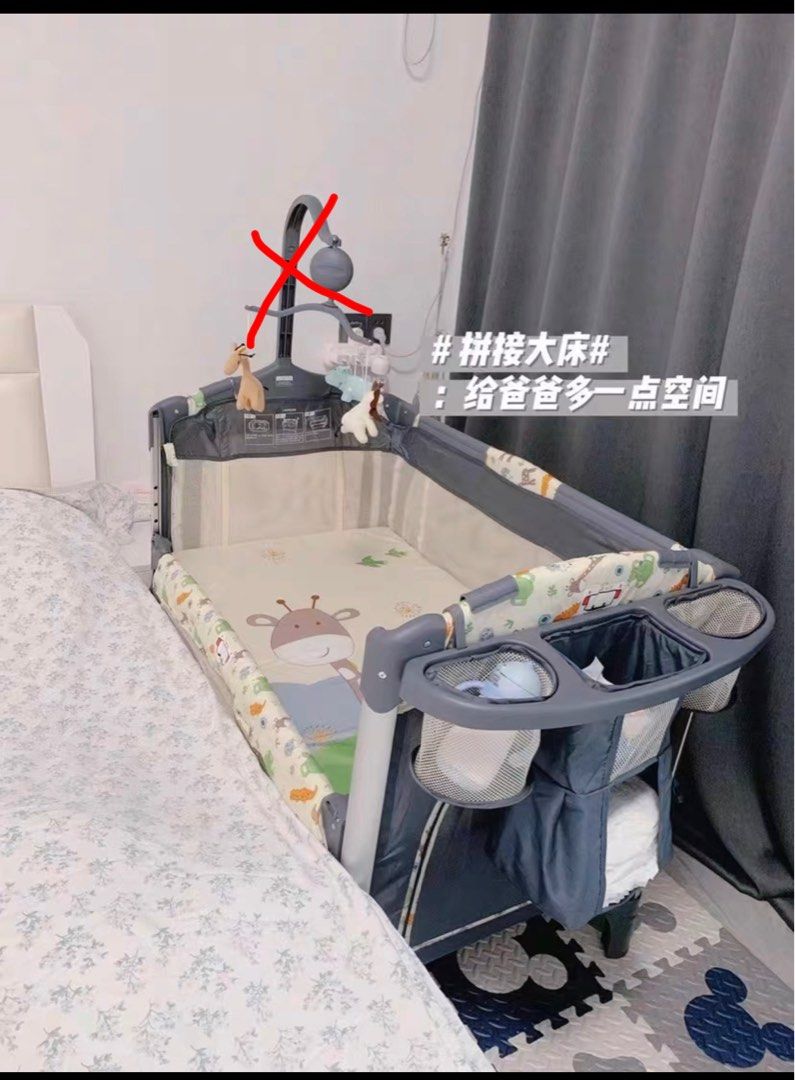 Valdera crib foldable multifunctional baby crib portable mobile newborn splicing big bed
