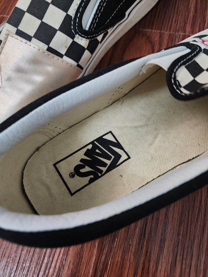 Vans satin clearance patchwork slip on