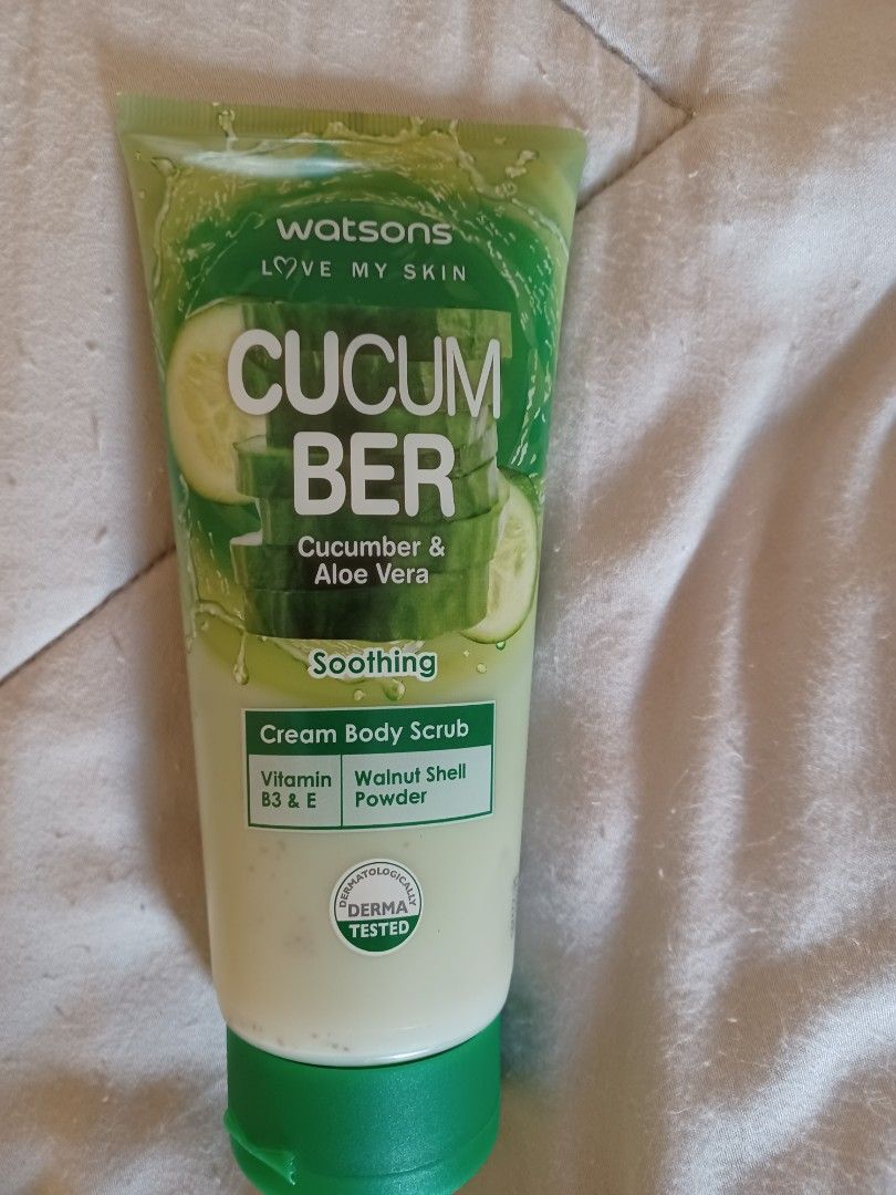 Watsons Cucumber & Aloe Vera Cream Body Scrub, Beauty & Personal Care ...