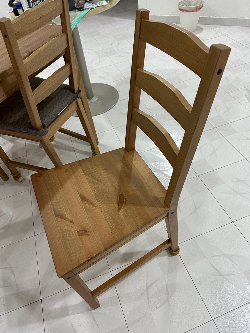 IKEA Wood Dining Table + 4 chairs set, Furniture & Home Living, Furniture, Tables & Sets on