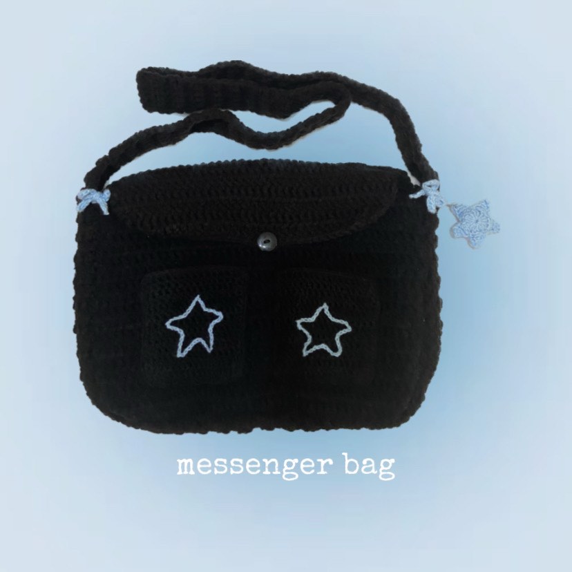 WTS STAR MESSENGER BAG crochet bag crochet crossbody messenger bag