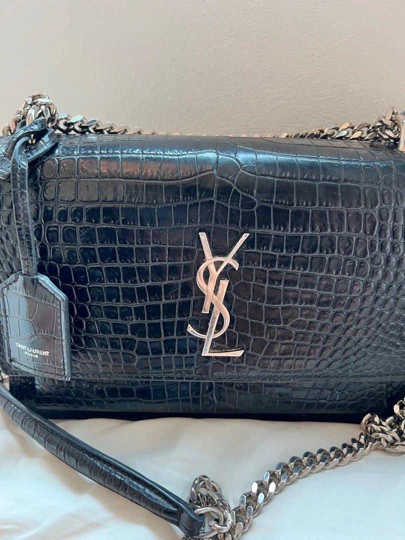 Sunset medium in outlet crocodile embossed shiny leather