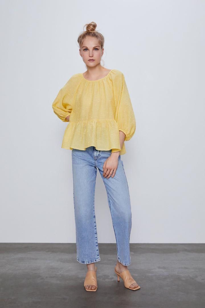 Dotted mesh hot sale blouse zara