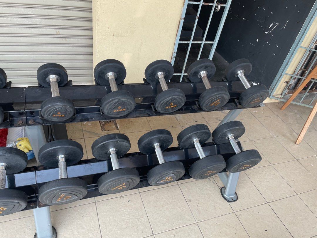 Ziva 2kg to 20kg dumbbell DB set gym commercial total 220kg with DB