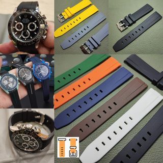 20mm 彩色針扣型弧位 合用: Rolex膠帶 勞力士 膠錶帶  Omega  Moonwatch  swatch 錶帶  Rubber  B Rubber Strap B 代用膠帶