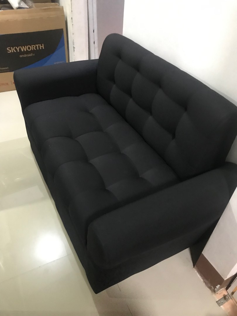 2 seaters black sofa, Furniture & Home Living, Furniture, Sofas on