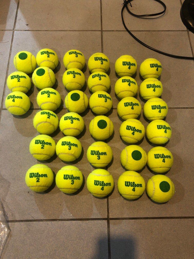 33 Brand New Green Dot Wilson Tennis Balls, Sports Equipment, Sports