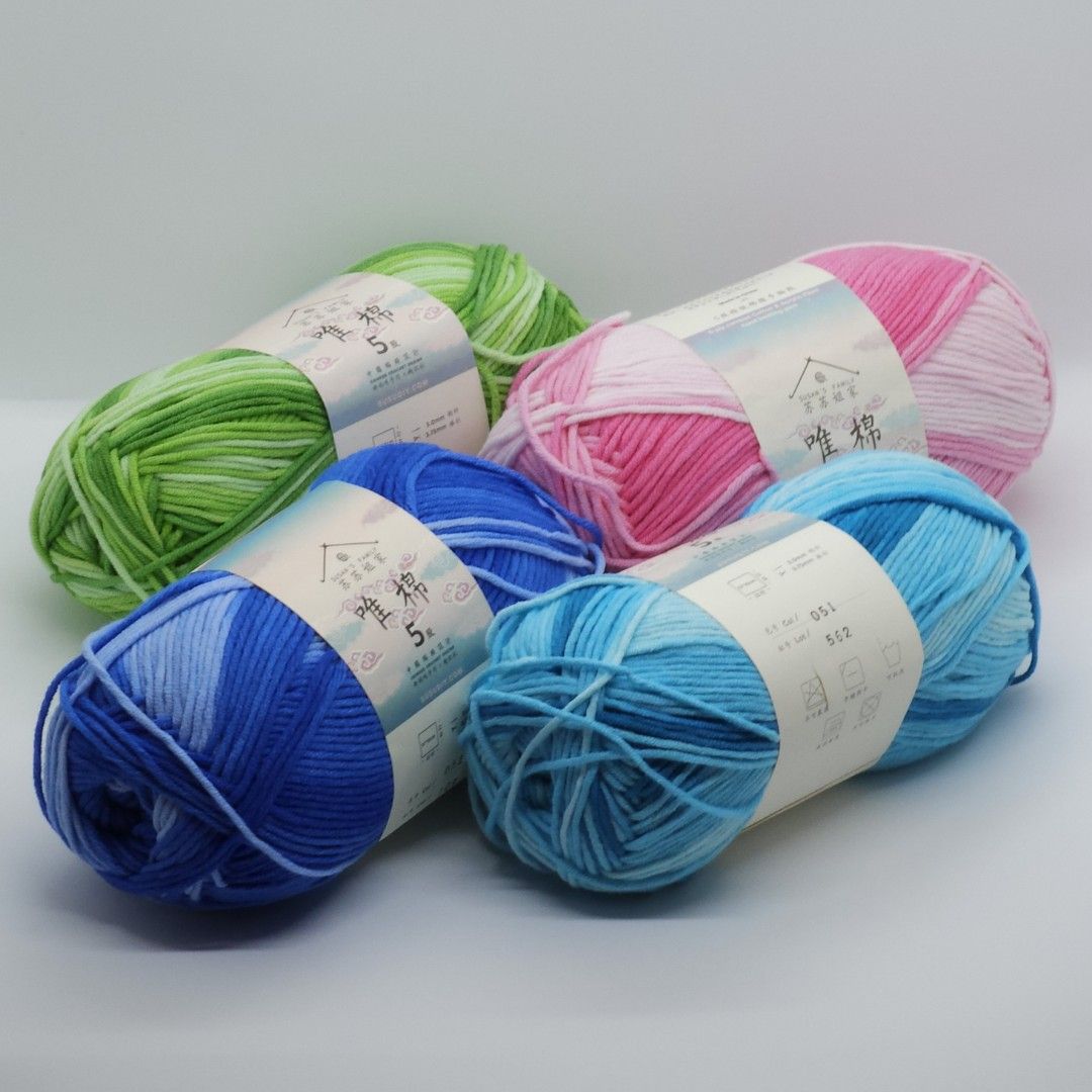 5-ply cotton acrylic yarn variegated, Hobbies & Toys, Stationery ...