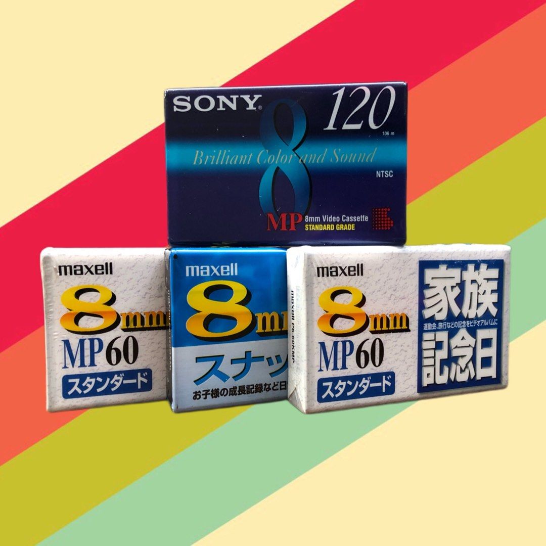8 mm Video 8 Tapes New & Sealed (Category: Video Cameras) located in Makati City. Submitted by maka-luma (Listing ID 1227014258, Image 2). Description: Video 8 Tapes Sealed and New from Japan For Video 8 mm camcorders.