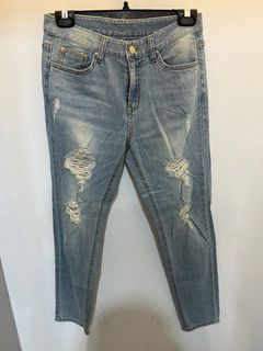 正韓 原$1200 抓破中腰牛仔褲