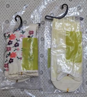 短襪 中筒襪 捲邊襪口 荷葉口 花朵 刺繡圖案 透膚襪 女襪 socks