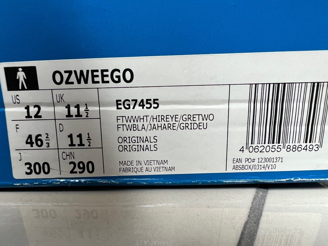 Adidas ozweego us size 12 white neon