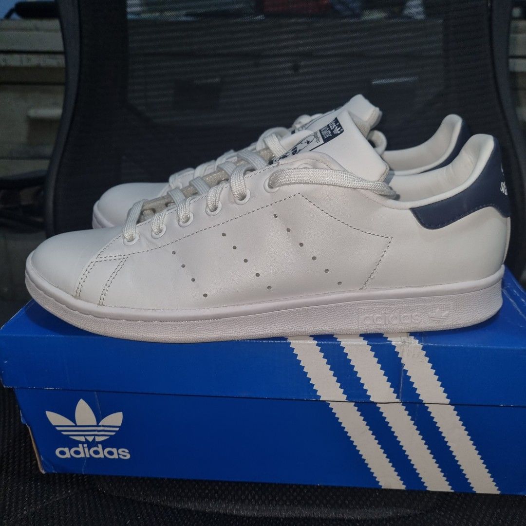 Adidas Stan Smith Navy Blue, Men'S Fashion, Footwear, Sneakers On Carousell