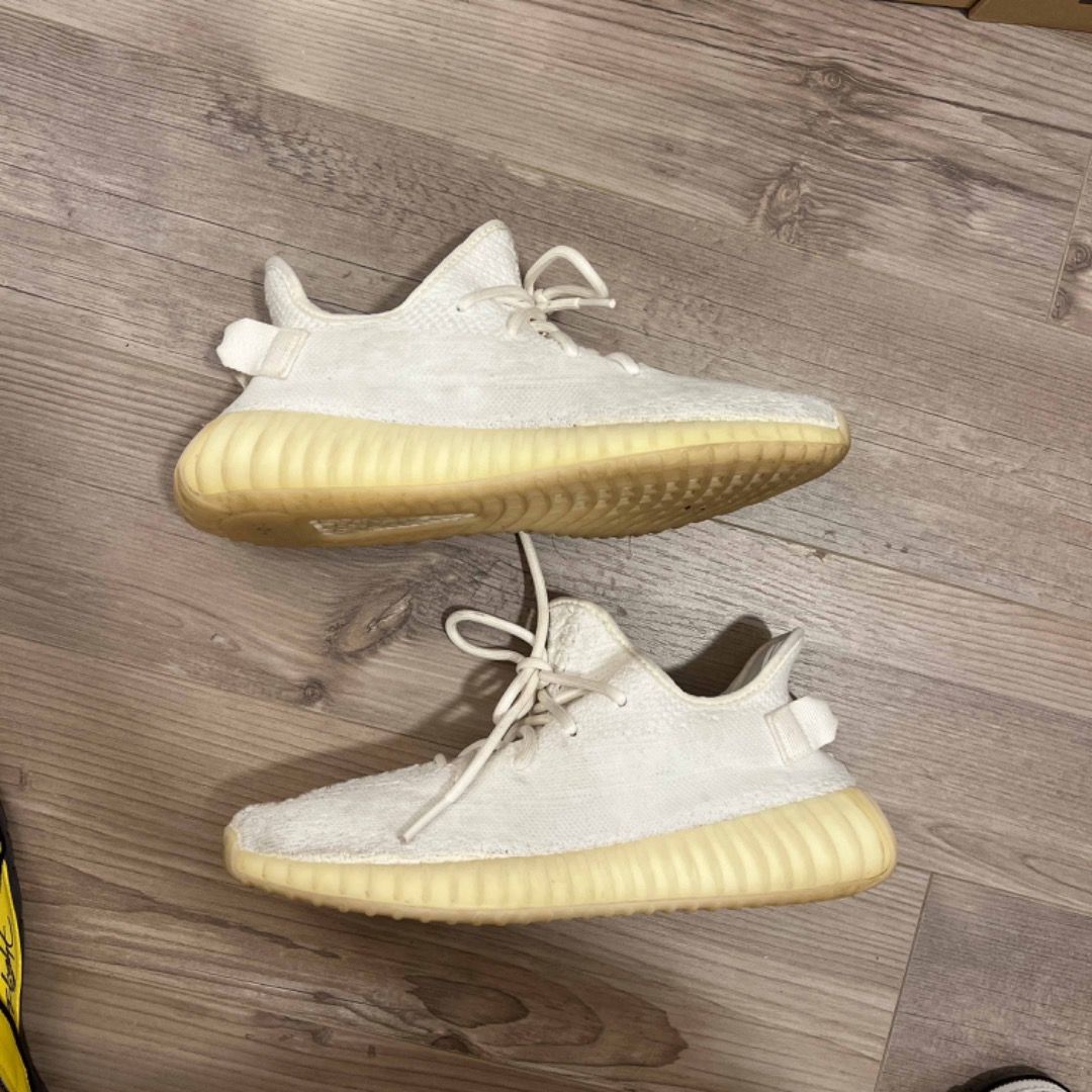 ADIDAS YEEZY 350 CREAM TRIPLE WHITE Preloved 9 10 condition normal beat UK 9