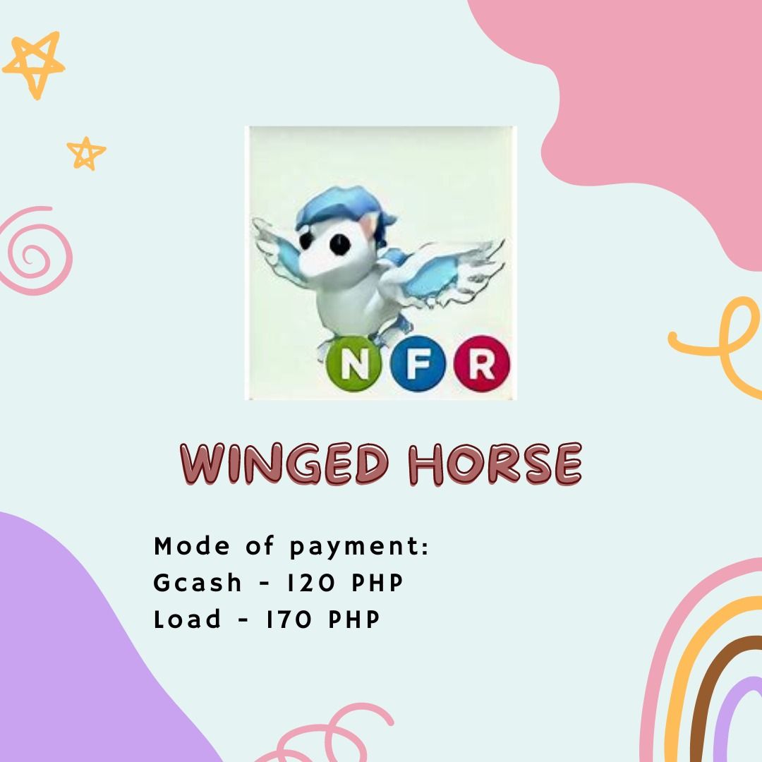 ADOPT ME NFR WINGED HORSE (NEON FLY RIDE) on Carousell