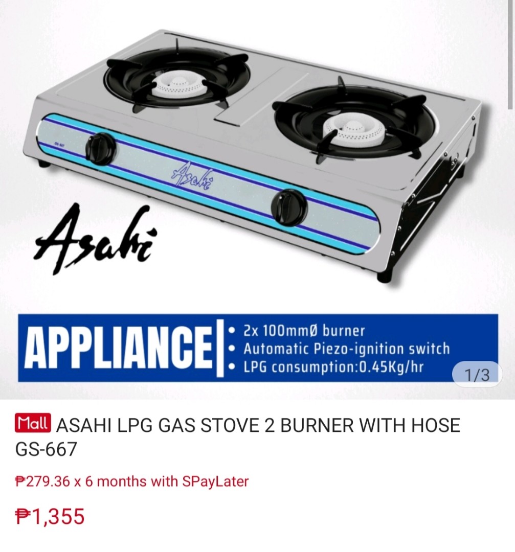 Asahi Double Burner Stove, TV & Home Appliances, Kitchen Appliances, Cookers on Carousell