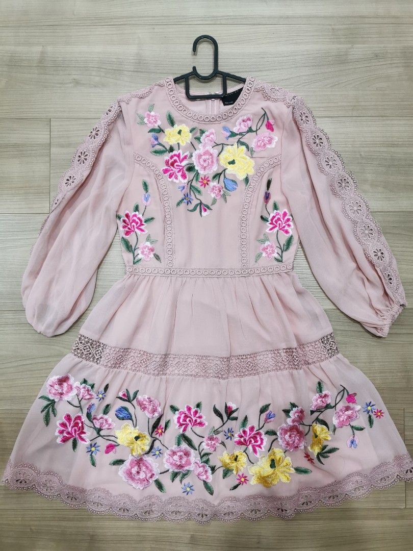 Asos mini skater dress with outlet butterfly embroidery