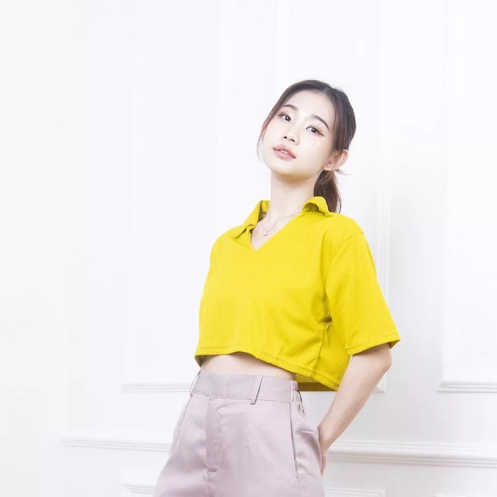 Atasan wanita lily top wanita atasan kerah crop top wanita | lemon colour,  Fesyen Wanita, Pakaian Wanita, Atasan di Carousell