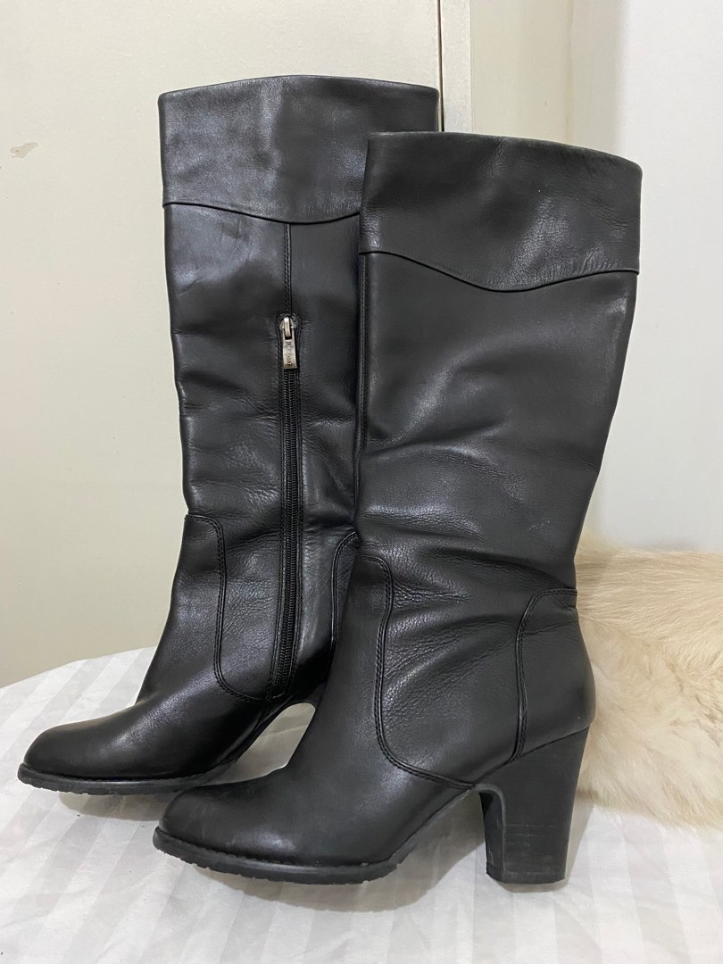 AUTHENTIC KISSCAT BLACK LEATHER HIGH BOOTS on Carousell
