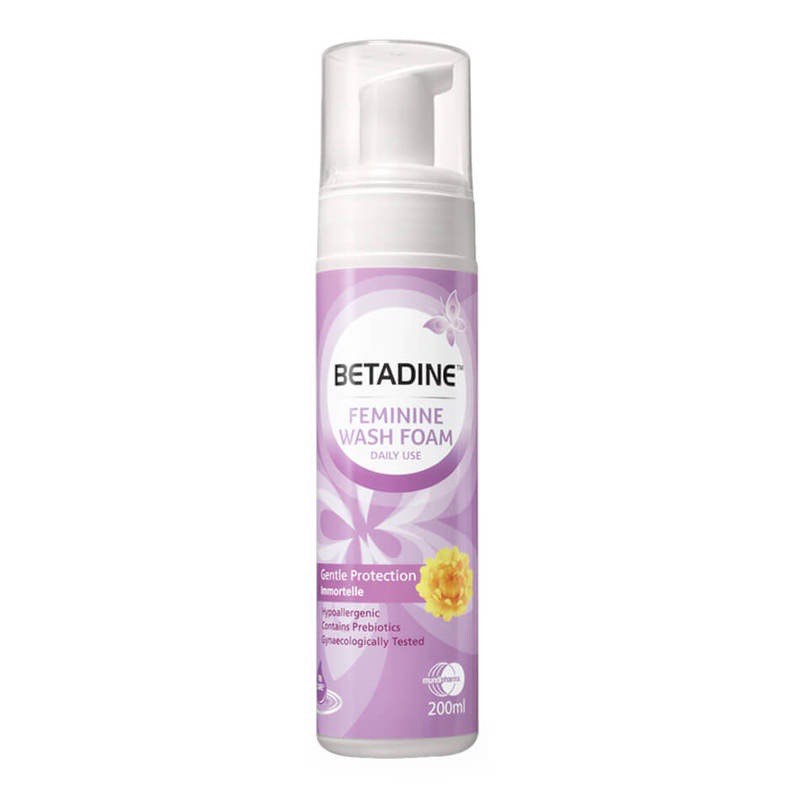 BETADINE Feminine Wash Gentle Protection Foam 200ml, Beauty & Personal