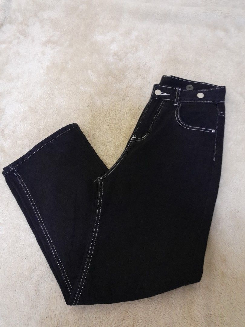 baggy black leather pants
