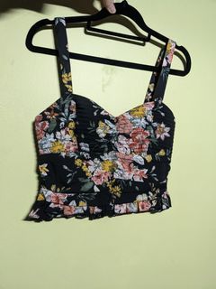Black Flower Ruched Top BOG Collection