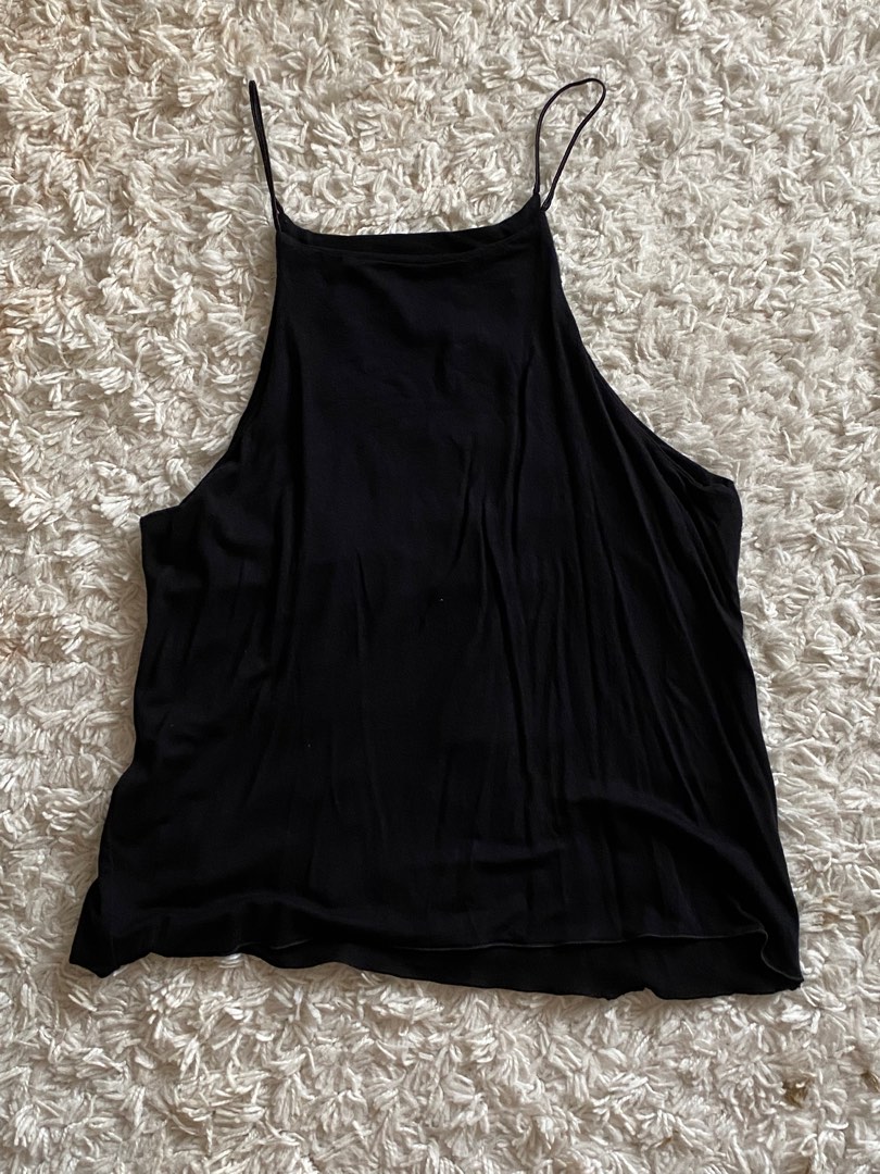 Black Halter Top, Women's Fashion, Tops, Sleeveless on Carousell