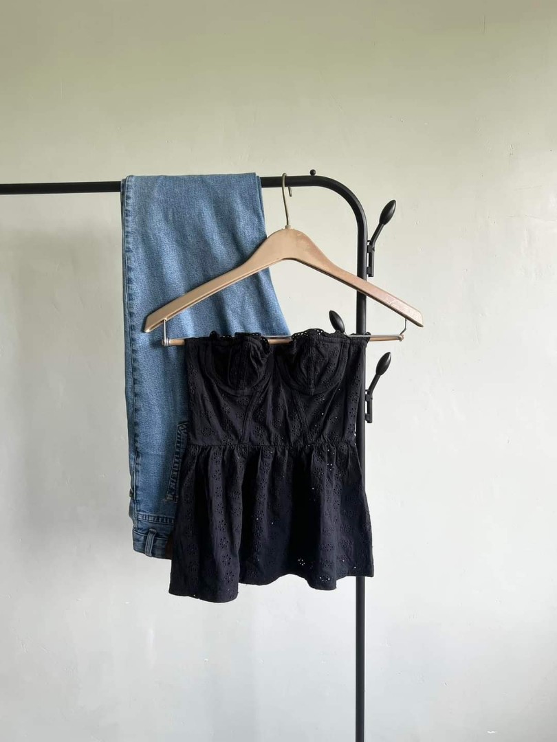 Black strapless Top on Carousell