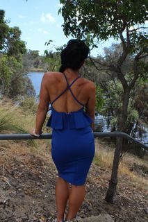 blue open back dress new with tags size 8