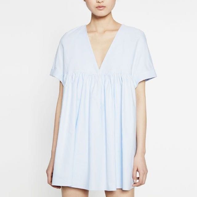 Blue babydoll dress hotsell zara