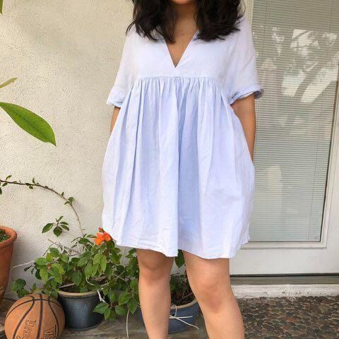 Blue Zara babydoll romper dress