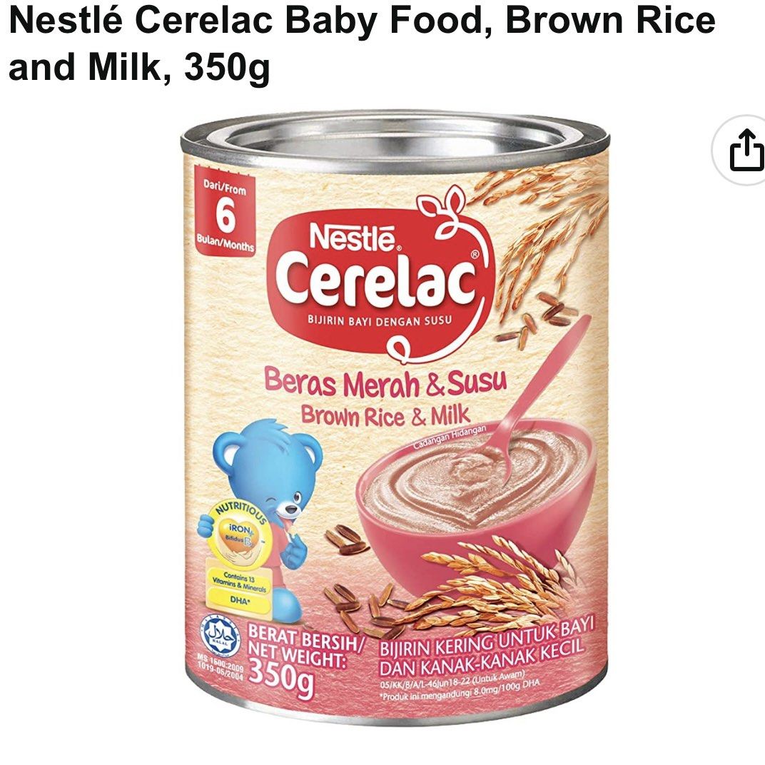 Blessing away BN Nestle Cerelac Brown Rice & Milk, Babies & Kids, Nursing & Feeding, Weaning