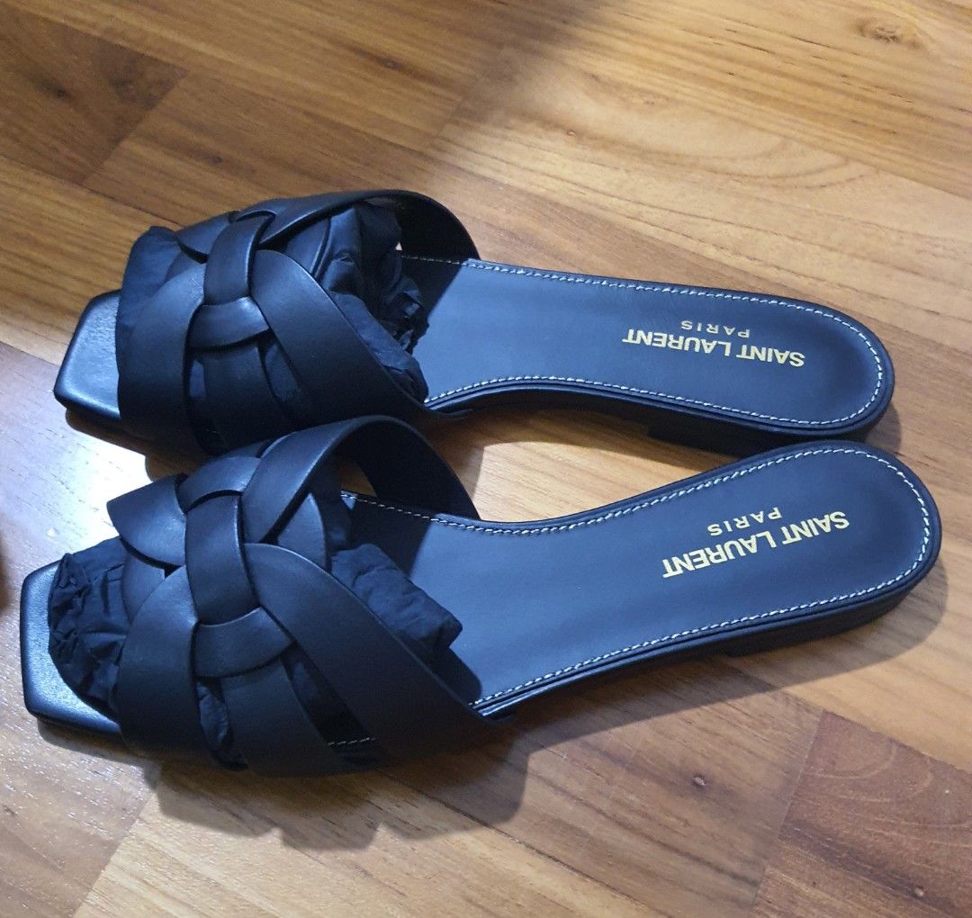 Yves Saint Laurent Tribute Wood-Effect Platform Sandals Brown Leather –  Celebrity Owned