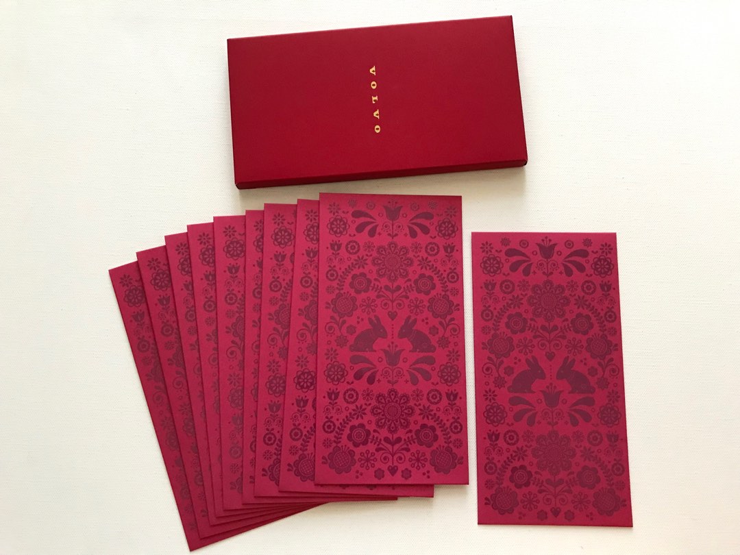 Box+10pcs 2023 Volvo Singapore automobile rabbit rubbery red packet