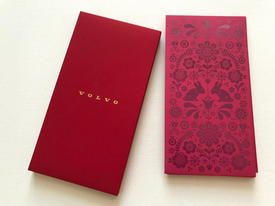 Box+10pcs 2023 Volvo Singapore automobile rabbit rubbery red packet ...