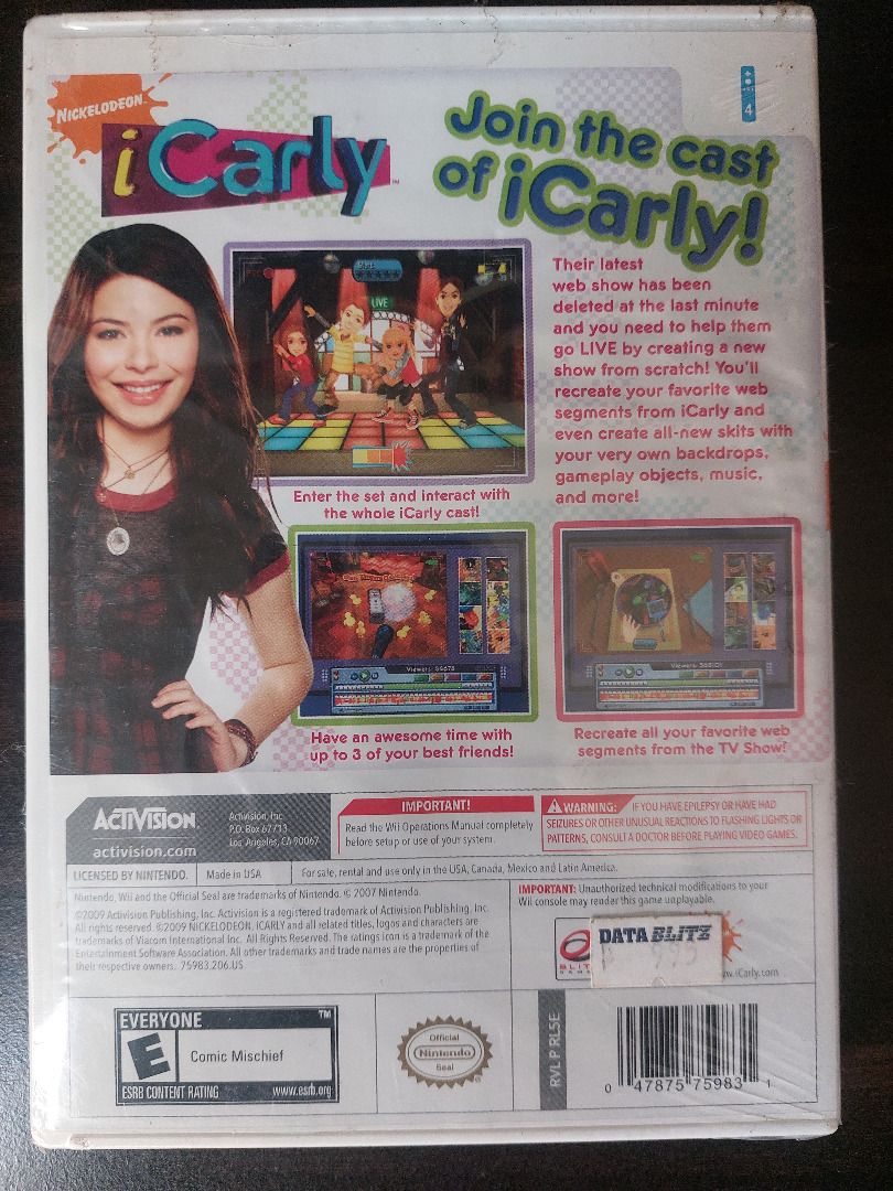 Brand New Sealed iCarly Wii Game (US), Video Gaming, Video Games