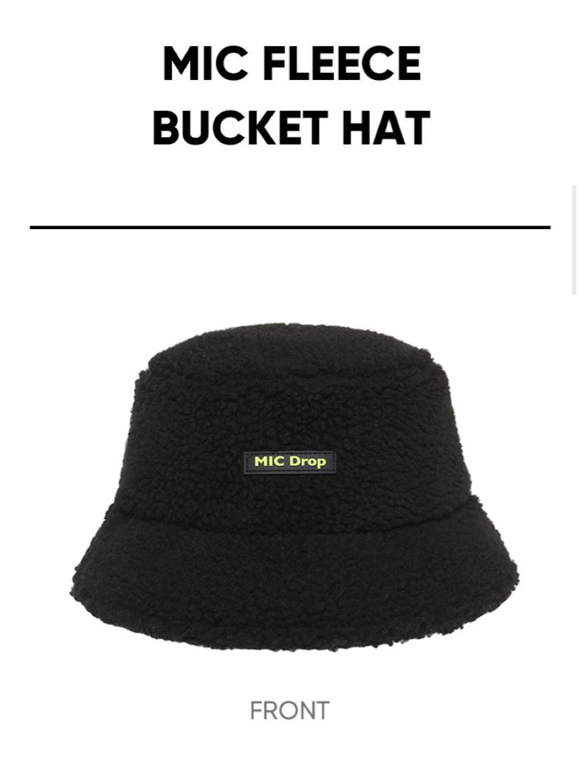 BTS Mic Drop Fleece Bucket Hat, Hobbies & Toys, Memorabilia
