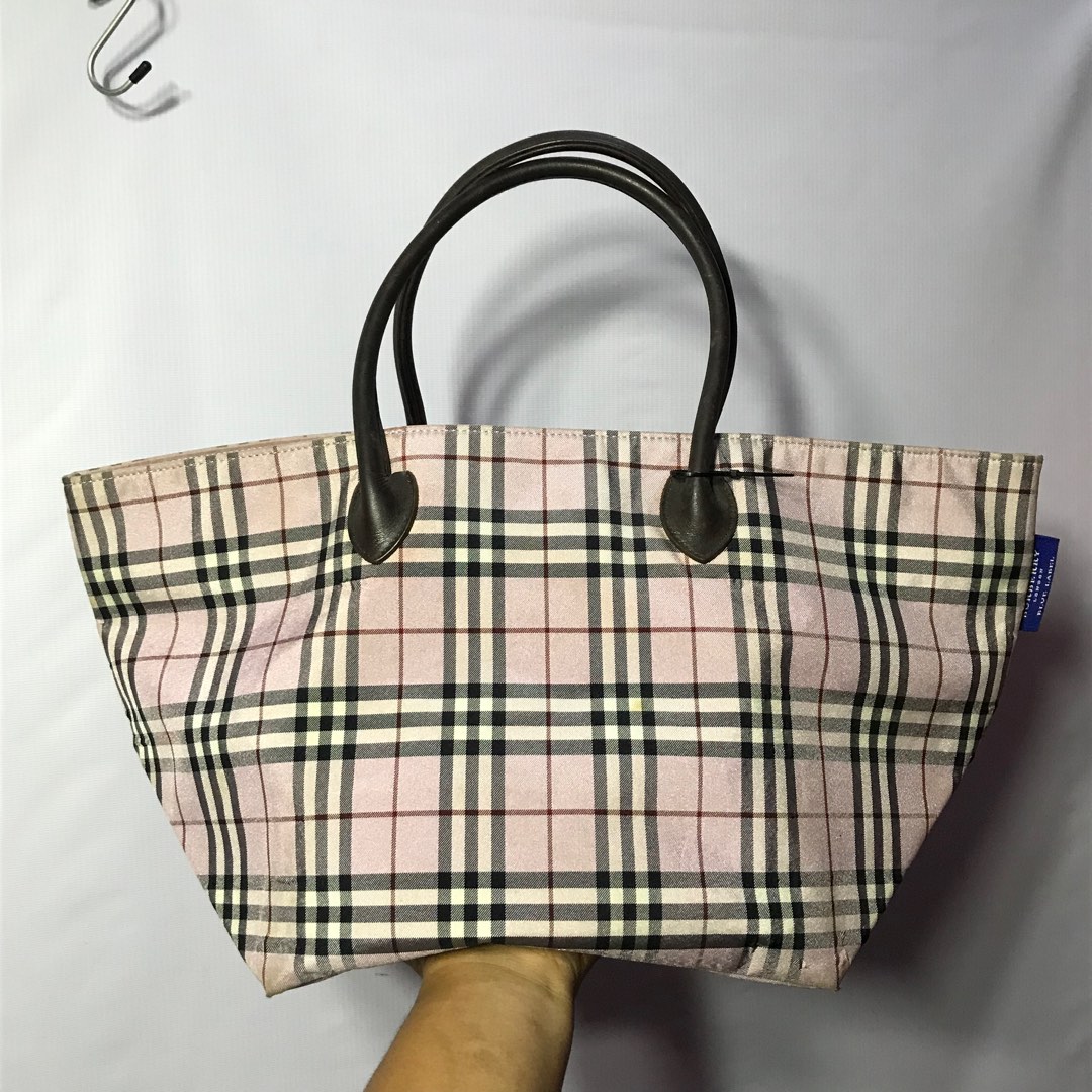 Burberry blue clearance label tote bag