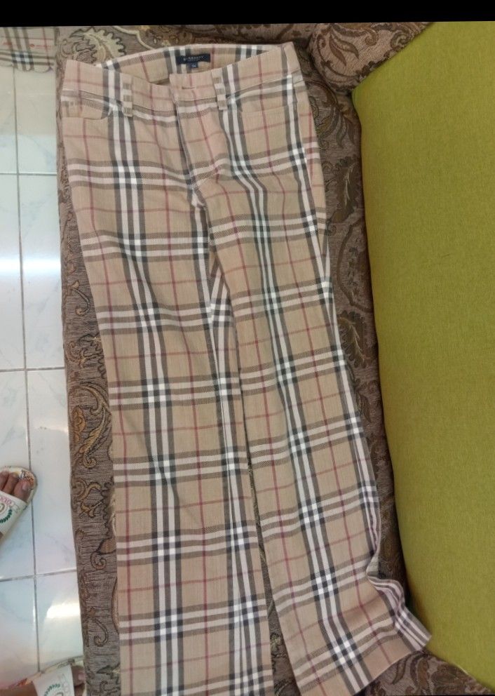 Burberry plaid Flare Pants Women s Fashion Activewear on Carousell