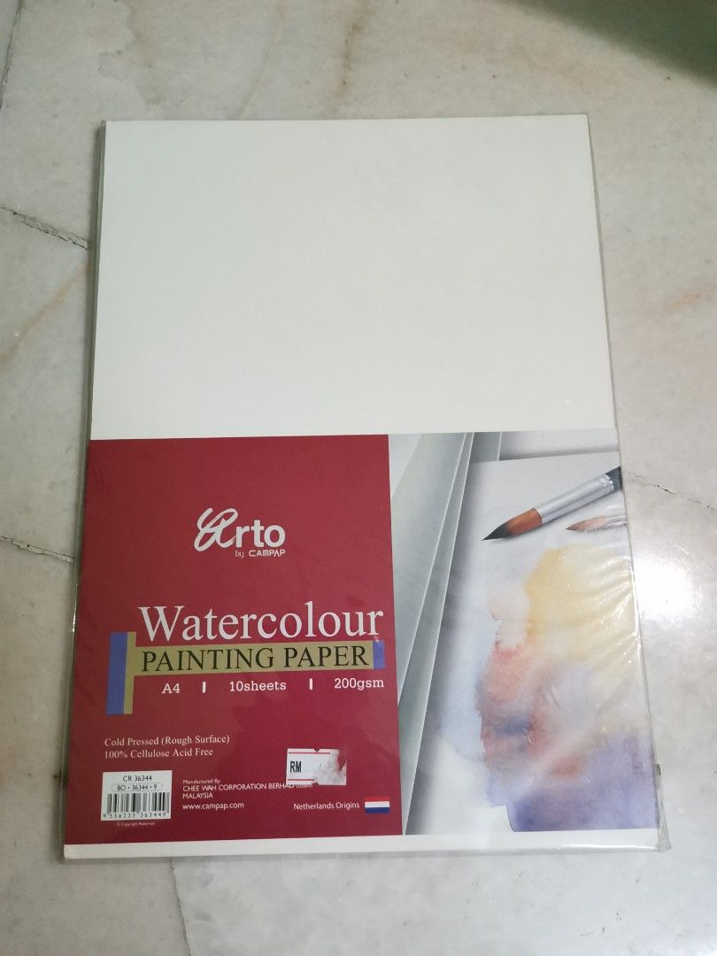 Campap Arto Watercolour Painting paper A4 200gsm 10's pack, Hobbies