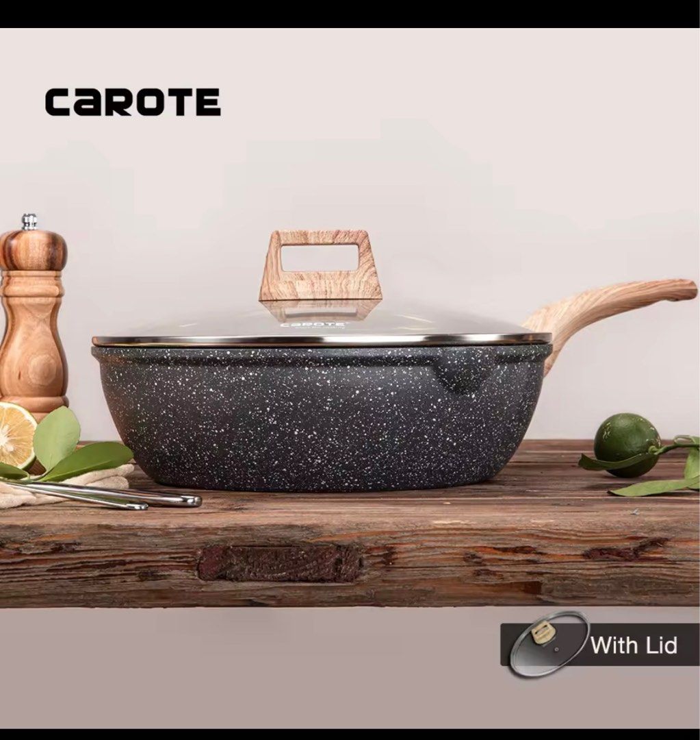 Carote deep fry non stick pan, Furniture & Home Living, Kitchenware