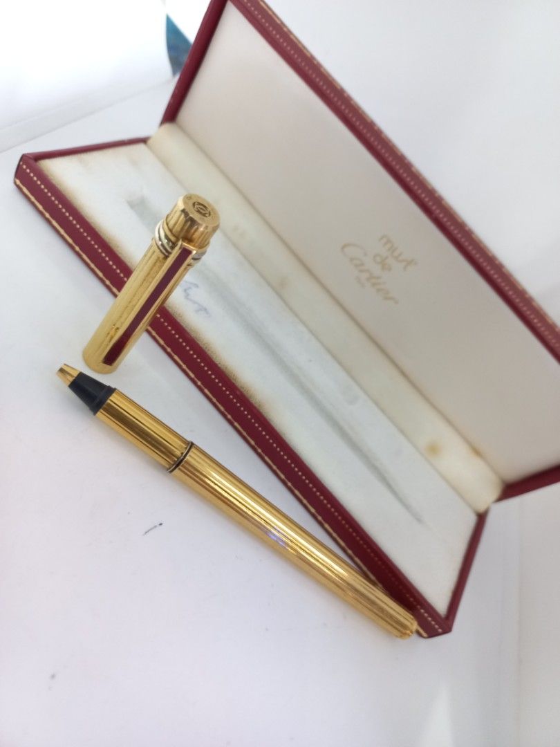 Parker Sonnet Chiseled Golden Gold Trim Slim Ballpoint Pen