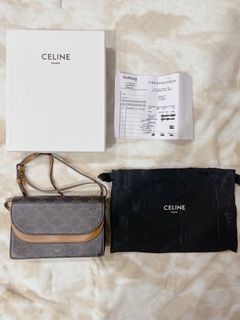Celine 經典老花 雙層掀蓋 單肩包