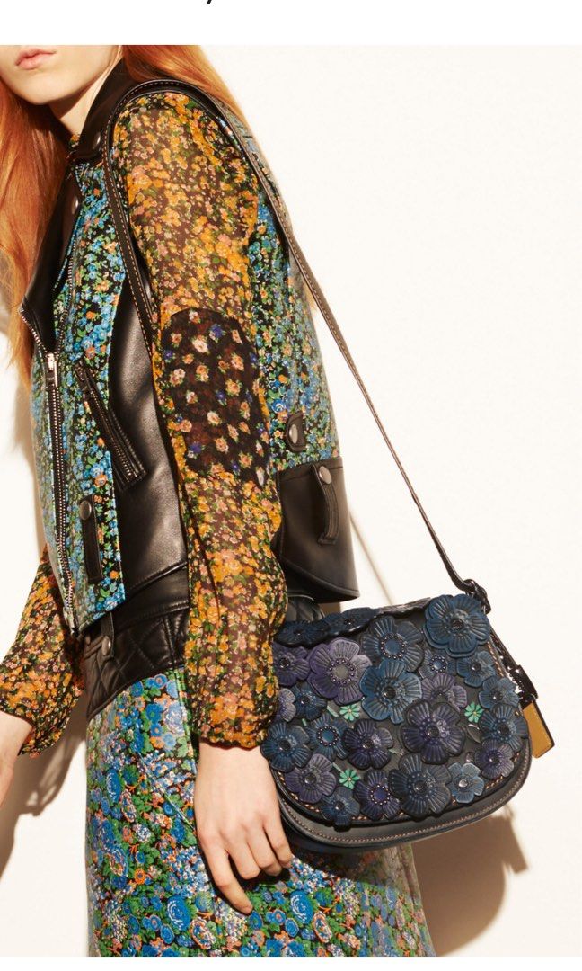 Coach tea rose online saddle bag