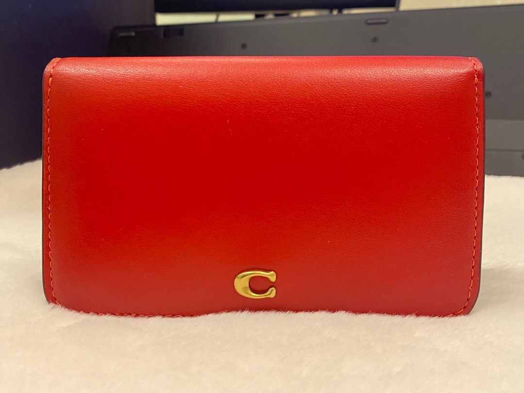 COACH Slim Card Case in Sport Red on Carousell