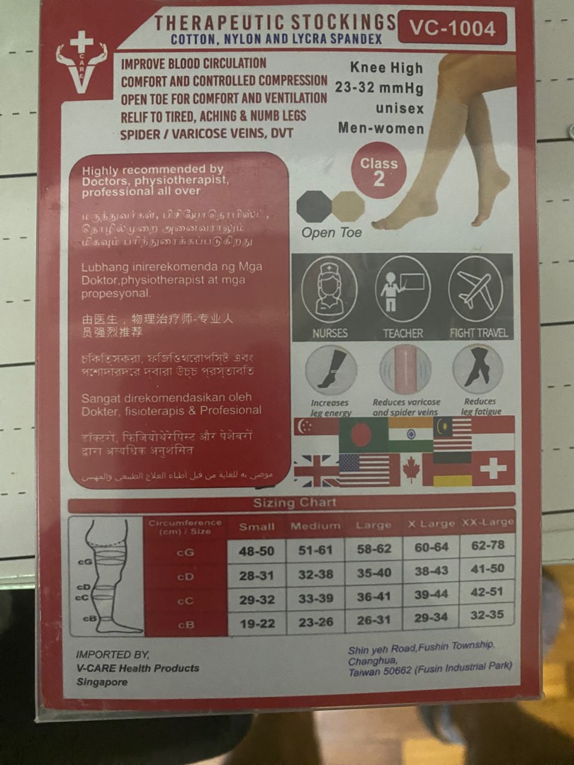 Compression stockings varicose veins knee length, Beauty & Personal Care,  Foot Care on Carousell