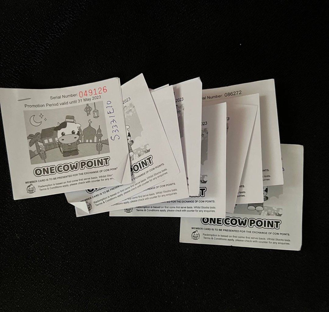 CPCM Cow Points Cow Play Cow Moo, Tickets & Vouchers, Vouchers on Carousell