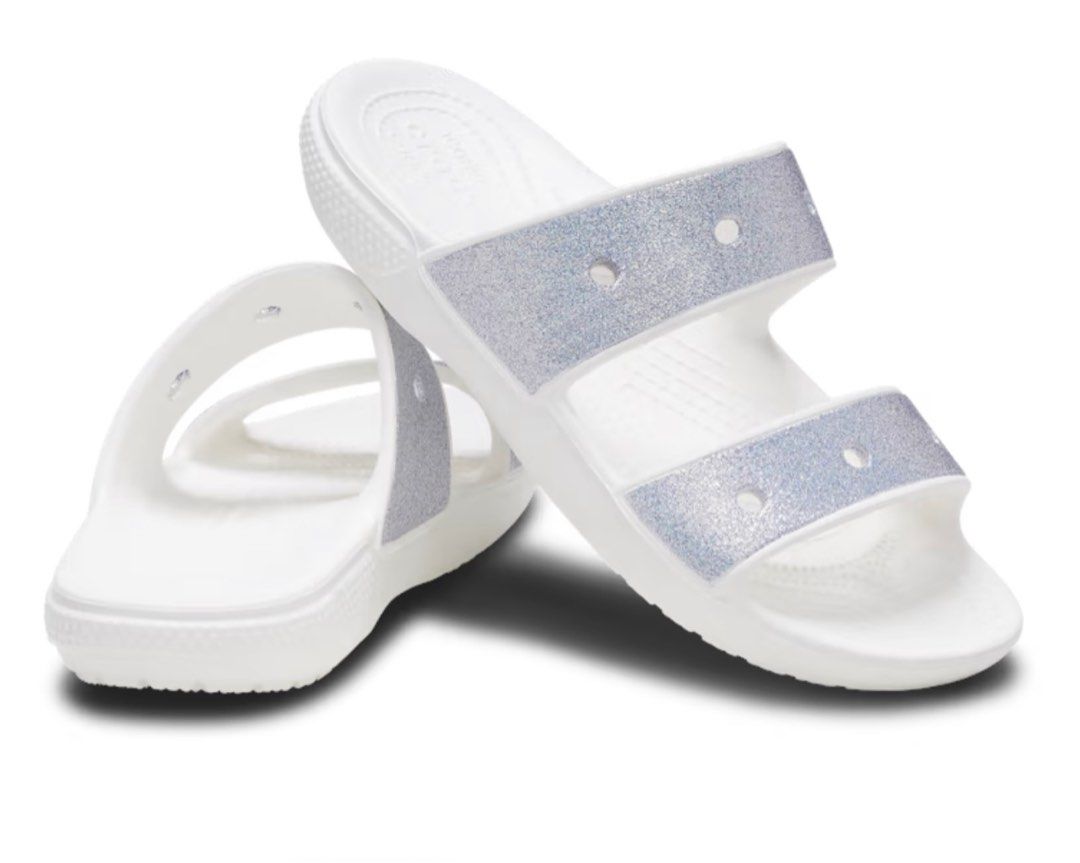 White glitter clearance sandals