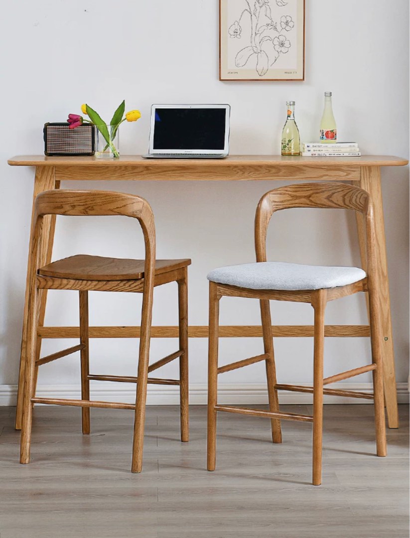 DANIA Wood Bar Stool, Furniture & Home Living, Furniture, Chairs on